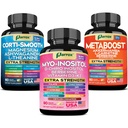 Soothe & Balance Bundle – Cortisol, Myo-Inositol & Metaboost Supplement – 49-in-1 Plant-Based Formula with Ashwagandha, Berberine, DIM, Probiotics, Magnesium & Adaptogens