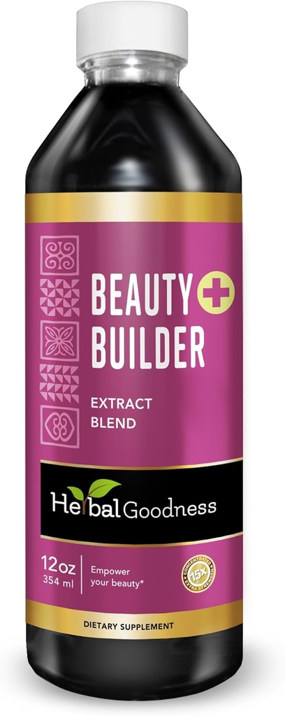 Herbal Goodness Beauty Builder 12oz - Colageno para Mujer for Improved Beauty, Skin Health, Hair Growth, Radiating Skin, Hair and Nail Growth, Enriched with Collagen Supplements - 1 btl -23 Serving