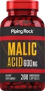 Piping Rock Malic Acid Capsules | 600 mg | 200 Pills | Non-GMO, Gluten Free Supplement Supplement
