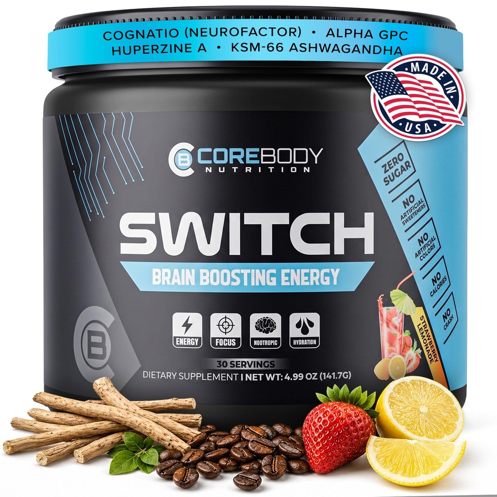 Anahtar, Beyin Nootropic Energy Supplement Tozunu Güçlendirmek - ABD'de Made in ABD - Alfa GPC, NALT, Ashwagandha, Sugar Free Energy, Keto, improve mental Focus & Cognitive Function, Advanceds Mood & Memory
