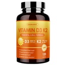 ZEBORA Vitamin D3+K2-5000 IU Vitamin D3 + 100 mcg K2 MK-7 - Maximum Absorption for Bone, Teeth, Heart & Immune Support - Easy to Swallow, Gluten-Free, 120 Capsules