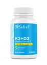 Safrel Vitamin K2 (MK7) 120 MCG and D3 5000 IU Supplement per Capsule, Supports Calcium Absorption for Bone, Immune and Heart Health, Easy to Swallow K2 and D3, Non-GMO, 120 Count
