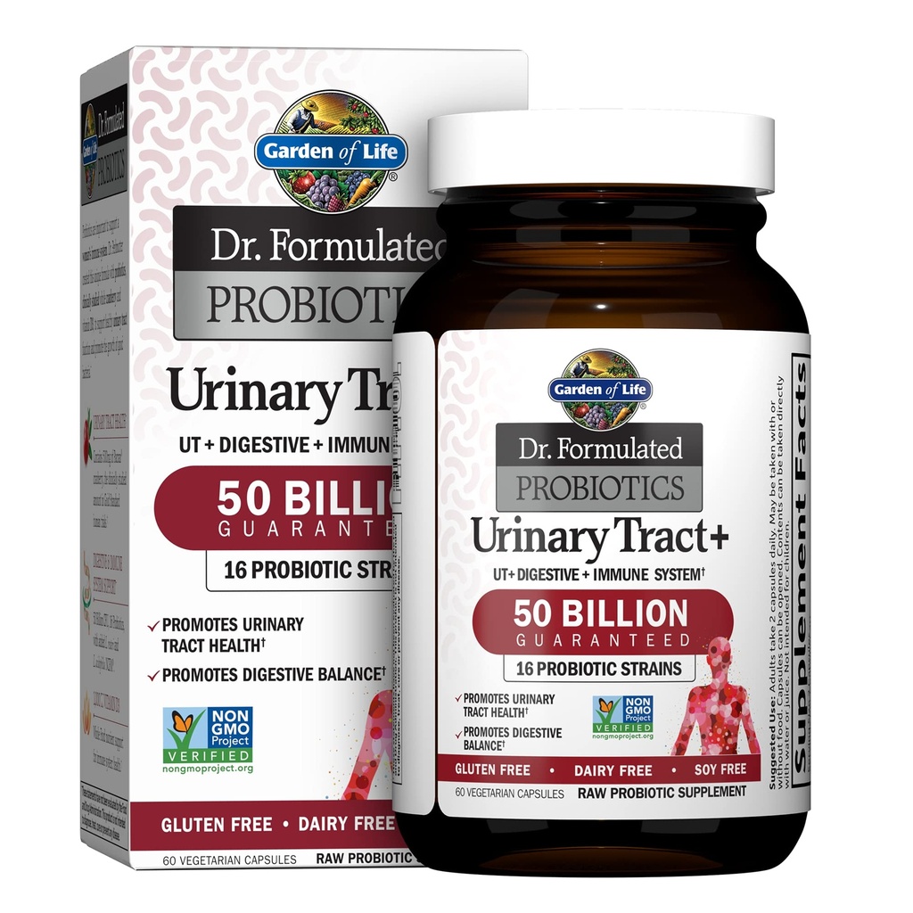Life Dr. Formulated Probiyotiks Urinary Tract+ - Urinary Tract Health, Digestive Balance - Gluten, Süt ve Soy Free - 60 Vegetarian Capsules
