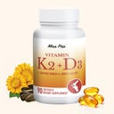 Vitamin D3 K2,5000 Iu D3 and 100 Mcg K2 (Mk-7),with Sunflower Oil Softgels,90 Softgels,2-in-1 Formula,Easy to Absorb and Swallow,Supports Immune Support (1 Bottle)