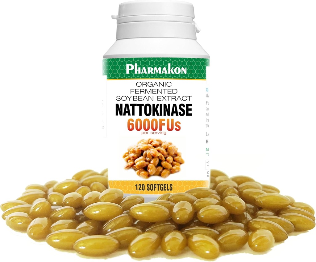 PHARMAKON Doğal Nattokinase Organik Fermented Soybean Ekstraksiyon, Servis başına 6000 FU