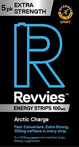 Revvies Extra Strength Strips | Mint | 100mg Caffeine Per Strip | Suitable Pro Athletes | Sugar-Free | Vegan | 6 x 5PK | 30 Strips | Individually Wrapped