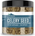 Earthborn Elements Celery Seed 200 Capsules, Pure & Undiled, No Wordss