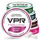 VPR 75mg Caffeine Nootropic Pouches | 20 Count Energy Pouches with Lion's Mane, Alpha-GPC, Vitamin B6 & B12, L-Theanine, and L-Tyrosine | Naturally Flavored Focus Pouches with No Sugar | Variety Pack