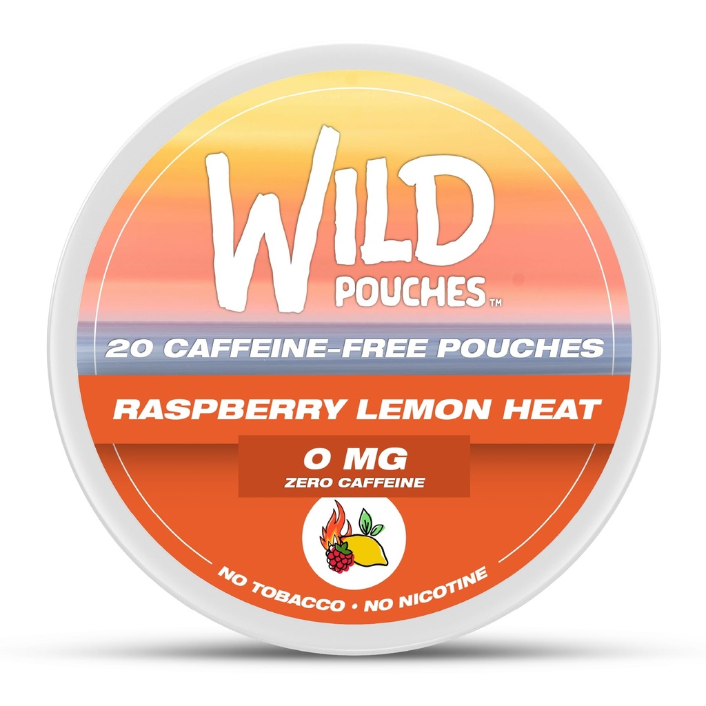 Wild 0mg Nicotine Free Pouches No Caffeine Raspberry Lemon Heat - 20 x Caffeine Free Pouches