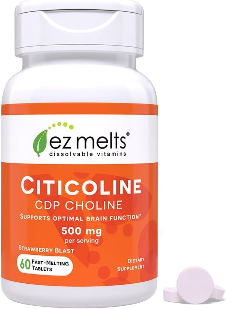 EZ Melts Dissolvable Citicoline Supplement 250 mg, Sugar-Free, 2Month Supply - 1 Pack