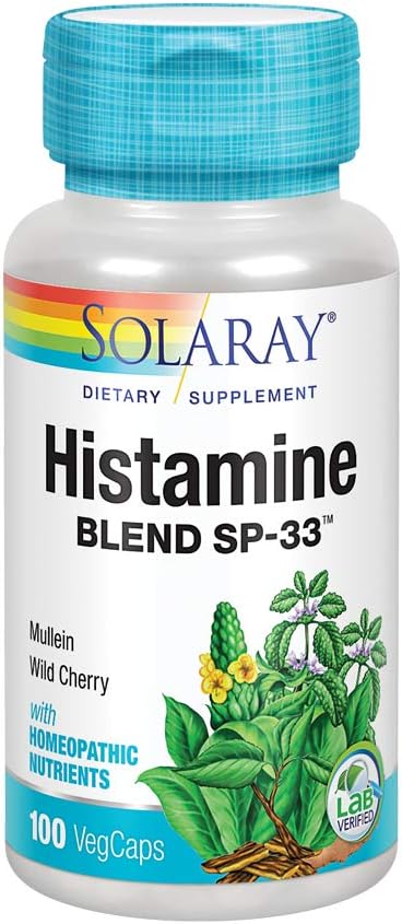 SOLARAY Histamine Mod SP-33 | Herbal Mix w/Cell Salt Nutrients for Health Histamine Response Support | Non-GMO & Vegan | 50 Serv | 100 VegCaps