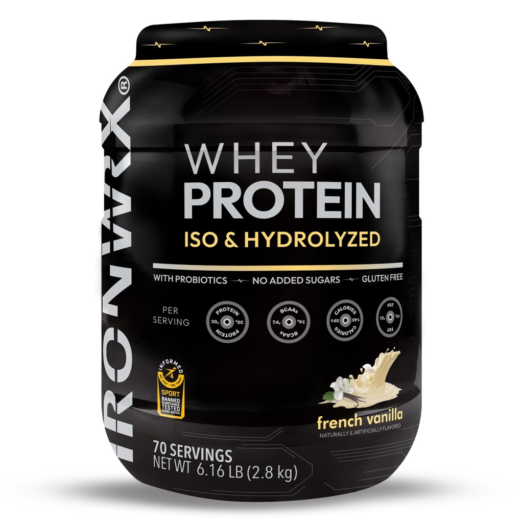 100% Hydrolyzed Whey Protein Isolate | 30g Protein, 7.4 g BCAAs | French Vanilla | Informed Sport Certified Banned Substance Free | Low Carb, Keto Friendly, Fast Absorbing Powder | 70 Servings