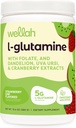 Wellah L-Glutamine Toz Strawberry Kiwi (50 Servisler) - 5g L-Glutamine Per Hizmeti, Stevia ile Tatlılandı
