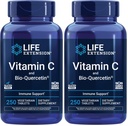 Life Extension C and Bio-Quercetin®,Cardiovascular Health Supplement,Immune Support,Highly absorbable,quercetin,Vitamin C,Gluten Free,Non-GMO,Vegetarian,250 Tabletler,(Pack of 2)