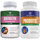 Truthentics Quercetin with Bromelain and Zinc Plus Advanced Probiotic with Prebiotics Bundle - Immune, Respiratory & Digestive Support - Gluten Free, Non-GMO