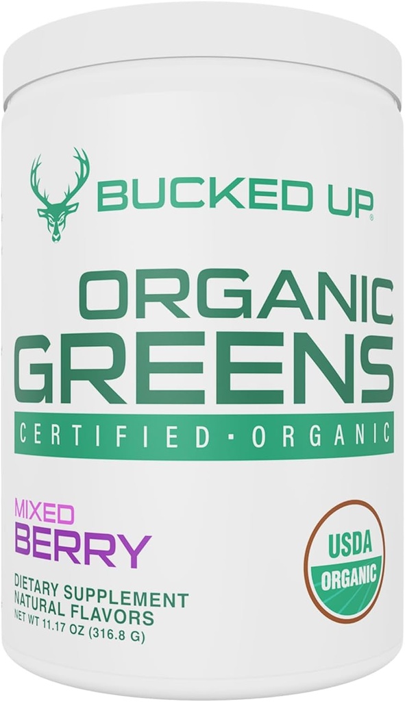 Greens Superfood Toz Karma Berry | 8 En Temel Karma Yeşiller | Onaylanmış 100% Organik | Chlorella, Spinach, Kale, Spirulina, Alfalfa, Broccoli, Buğday Grass, & Barley Grass | 30 SERV | 11.17 OZ