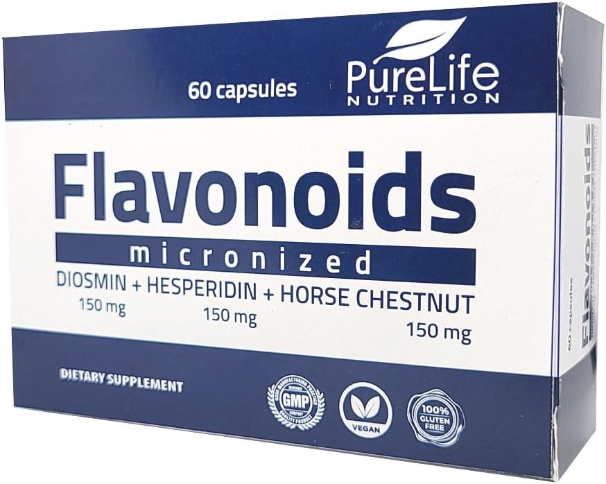 Flavononoyaks 60 gün Sağlıklı Beslenmeyi Destekliyor, Veins, Capillaries ve Lymphatic Drage- MPFF- Micronized Diosmin 150mg + Hesperidin 150 mg + Horse Chestnut150 mg- GMP Sertifikası