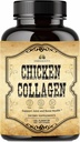 HERBALICIOUS Chicken Collagen Capsules - Ortak, Skin & Bone Support için Collagen Supplement - Tavuk Bone Broth - Non-GMO, Anti-Aging - 120 Capsules