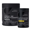Sports Research® Zen Strength Pack - Creatine Monohydrate Powder + L-Theanine Supplement with Caffeine & Coconut MCT Oil