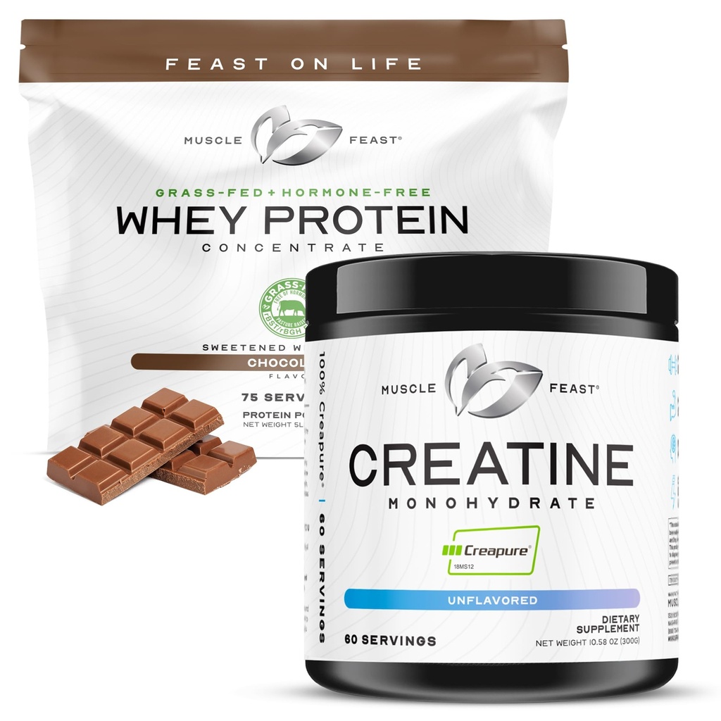 Kasbah Bayramı - Grass-Fed Whey Protein Yoğun Çikolata 5lb (1 Birim) + Kreat Kreat Kreatif 300g (1 Birim), Tüm Doğal Hormonlar Ücretsiz Pasture Yükseltilmiş