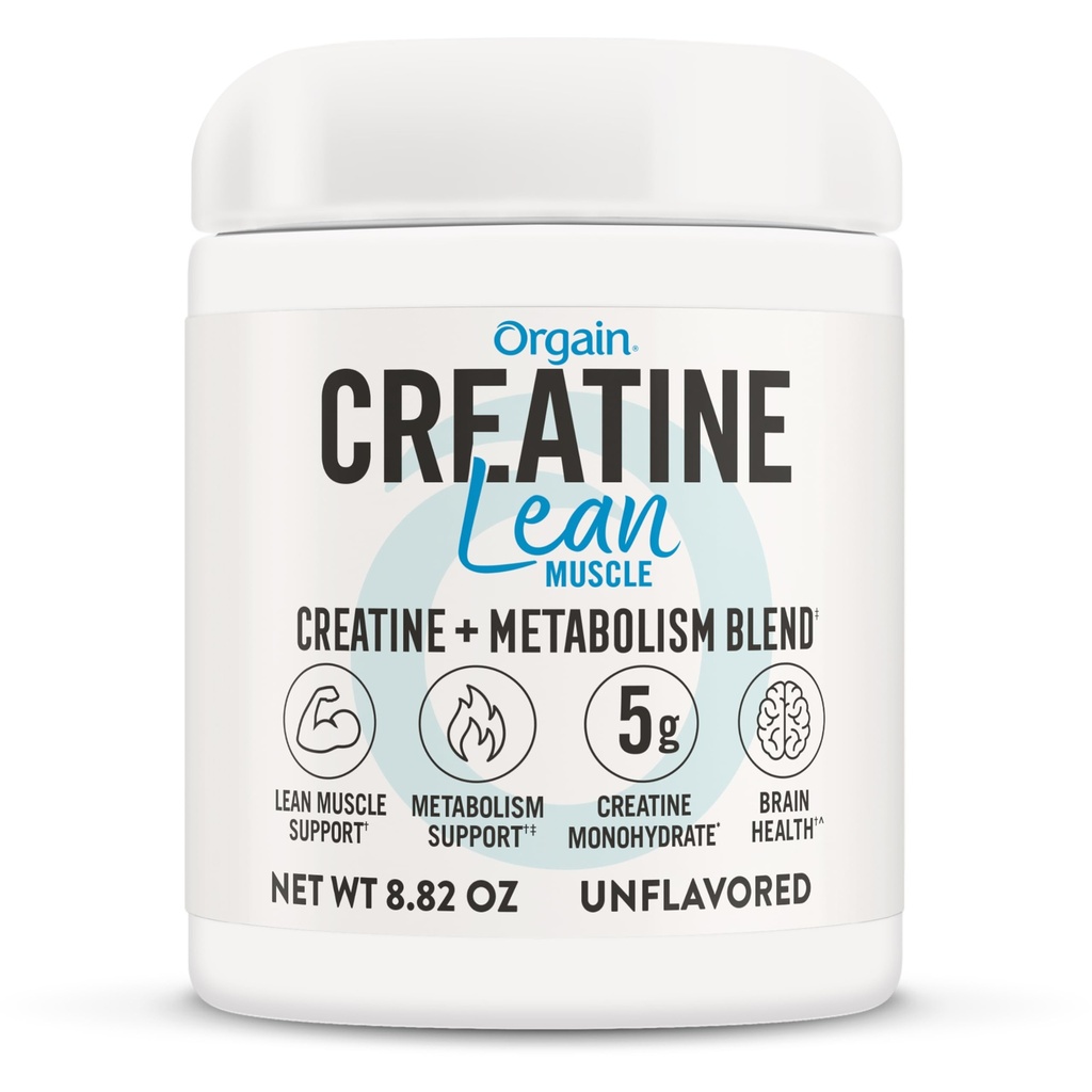Ya da Geri Mikronized Kretine Monohidrat Lean Kas Toz Metabolism Mix, Unflavored, 50 Hizmet, Destekler Kas Güçlü ve Beyin Sağlığı, No Dairy veya Soy, Gluten Free, Vegan