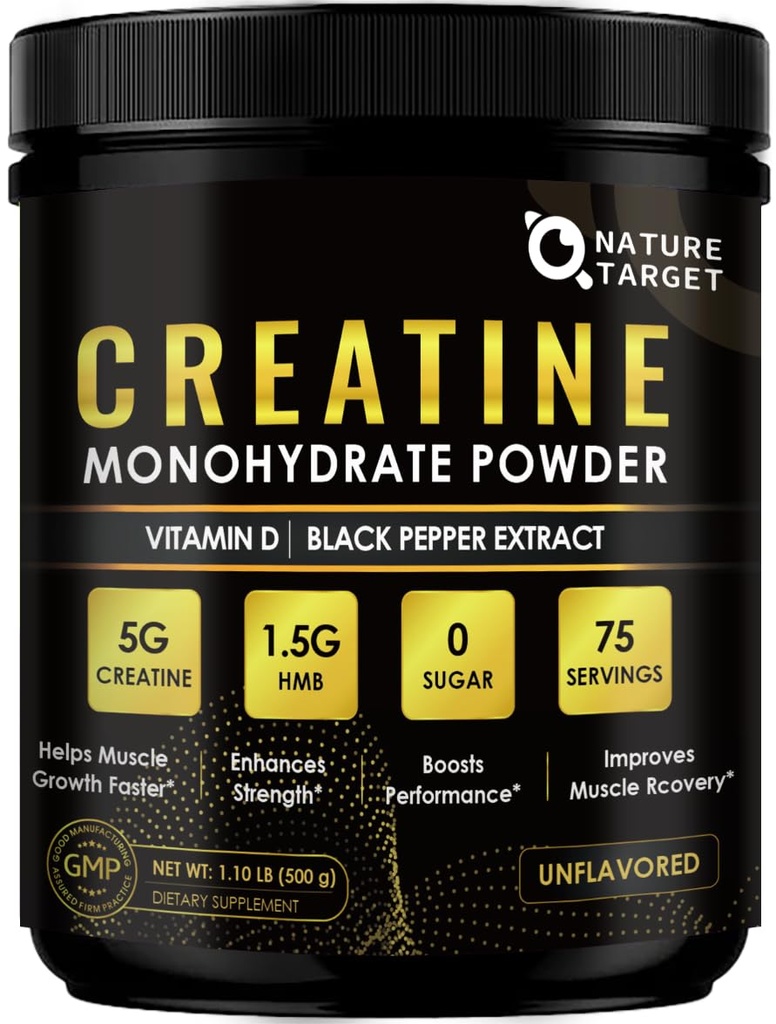Kadınlar ve Erkekler için Kromatine Monohidrat, Performansı ve Güçlüliği Geliştirmek için Erkekler-Kadınlar için Kreatif Toz, Destek Kas Büyümesi ve Workout Recovery, 6.5g per Services, 75 Servisler