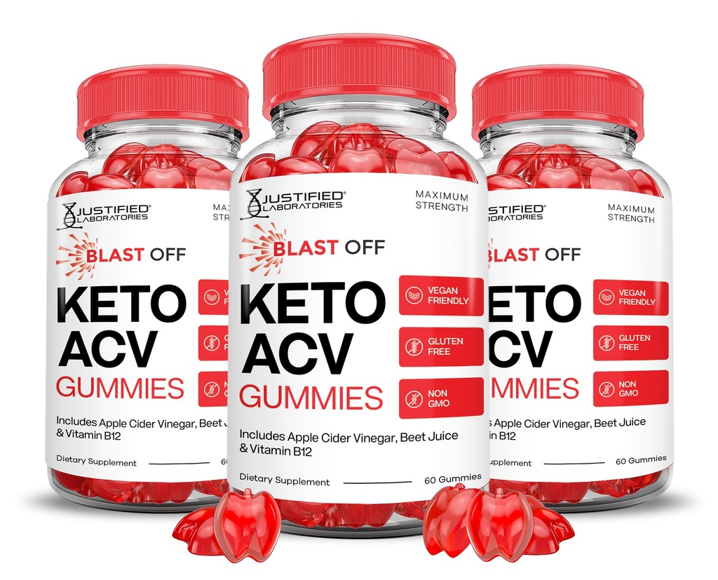 (3 Pack) Blast Off Keto ACV Gummies Advanced Formula 1000MG Blast Chem Gummies Apple Cider Vinegar Formula B12 Vegan Non GMO 180 Gummys