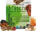 TozVitamin Organik Mushroom Matcha Toz Onaylı Pesticide-Free Grass-Fed Collagen Tip I & III, 8 Meyveli Vücut Mushrooms Beta-Glucans Focus Digestion & Immunity 15 Hizmetler