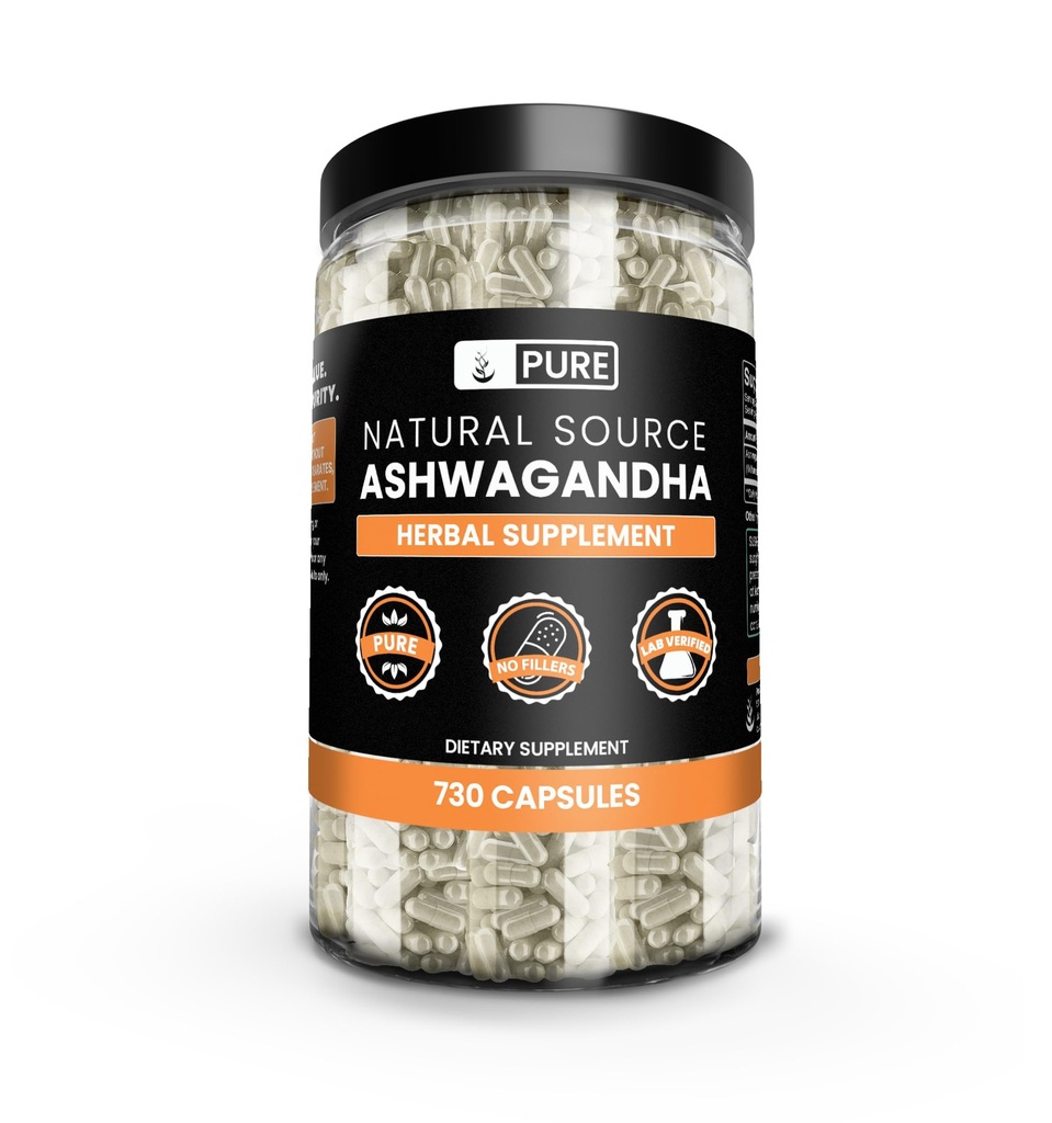 Αμιγώς πρωτότυπα συστατικά Ashwagandha (730 κάψουλες) Δεν Μαγνήσιο ή Ρύζι Fillers, πάντα καθαρό, Εργαστήριο Επαληθευμένο