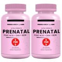 Araştırma Laboratuvarları Kadınlar için Prenatal Vitaminler 2 Fer 1 Ad: 6X Daha Fazla Biyogüvenli Folate Folic Acid MTHF 5 | Destekler Beyin Gelişimi, Sağlıklı Büyüme