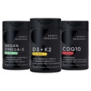 Sports Research® Vegan Supplements Pack - Vegan Omega-3 Fish Oil Alternative from Algae Oil + Vitamin D3 + K2 + CoQ10