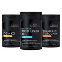 Sports Research® Multivitamins Pack - Omega-3 Wild Alaskan Cod Liver Oil 1000mg + Vitamin D 5000iu & Mk7 Vitamin K 100mcg + Turmeric Curcumin C3 Complex