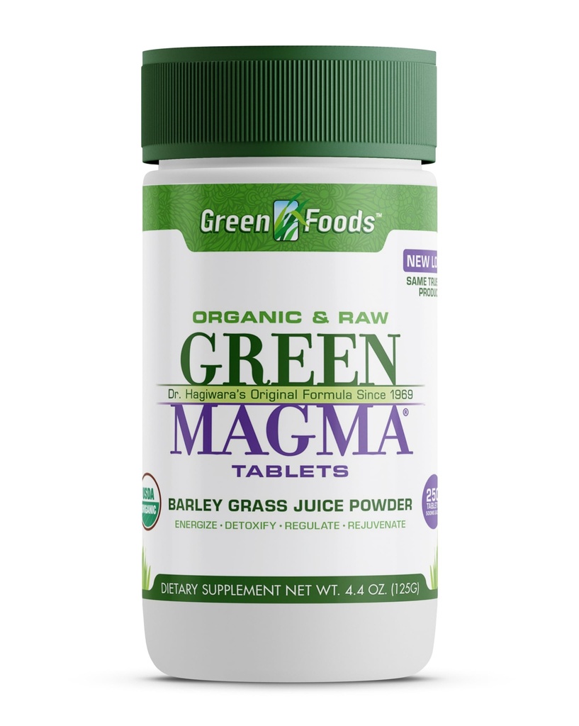 Yeşil Gıdalar Orijinal Yeşil Magma Barley Grass Beslenme Supplement, 250 Tablet (500 mg Ea) Sertifikalı Organik Organik