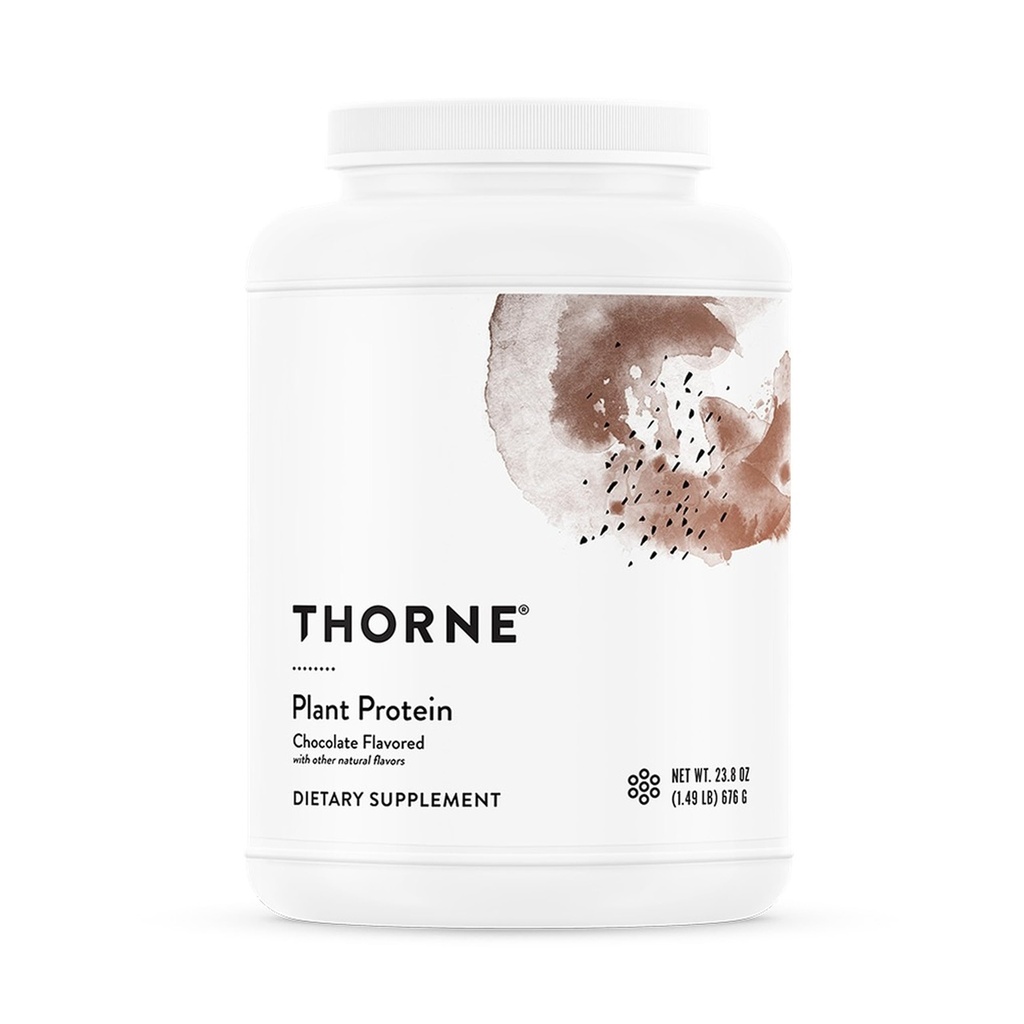THORNE - Plant Protein - 22 Grams of Vegan Protein Powder - Pea, Rice & Chia Seed Protein with Complete Amino Acid Profile - NSF Certified for Sport - Chocolate - Gluten-Free - About 20 Servings