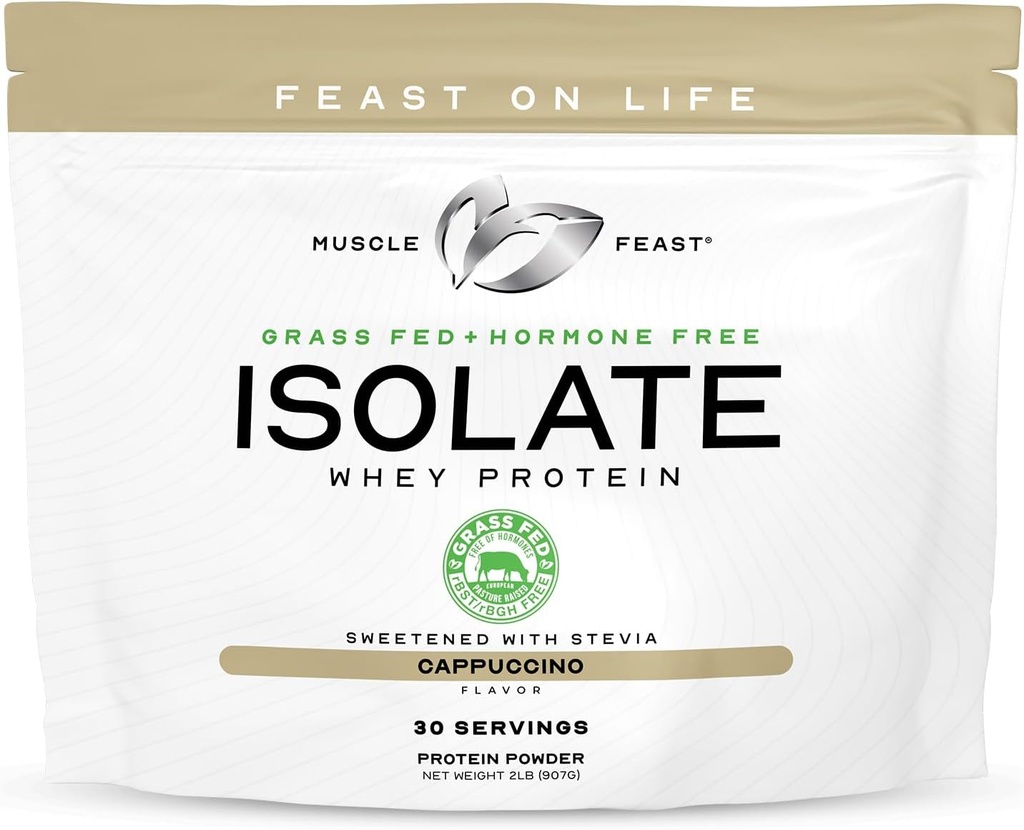 Kasır Çölü-Fed Whey Protein Isolate, All Natural Hormon Free Pasture Yükseltd, Whey Isolate Protein Toz for Men and Women, Clean, Gluten-Free, Delicious Isolate protein - Cappuccino, 2lb