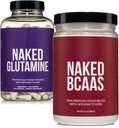 NAKED Άγευστο BCAAs 100 Sevings + καθαρό L-Γλουταμίνη 240 Κάψουλες Δέσμη: Μη ΓΤΟ, Χωρίς γλουτένη, Ανάκτηση μυών, Τίποτα Τεχνητό