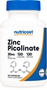 Nutricost çinko Picolinate 30 mg, 120 Capsules - Gluten Free and Non-GMO