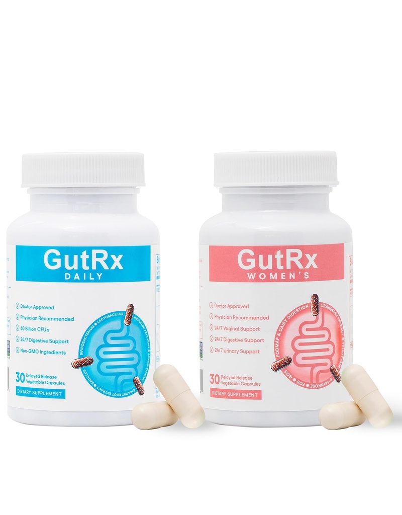 Daily Probiotics for Women & Men with Bifidobacterium Longum & Prebiotics for Gut Health + Probiotic for Women with Cranberry, D-Mannose & Prebiotics to Support Vaginal, Urinary & Digestive Health