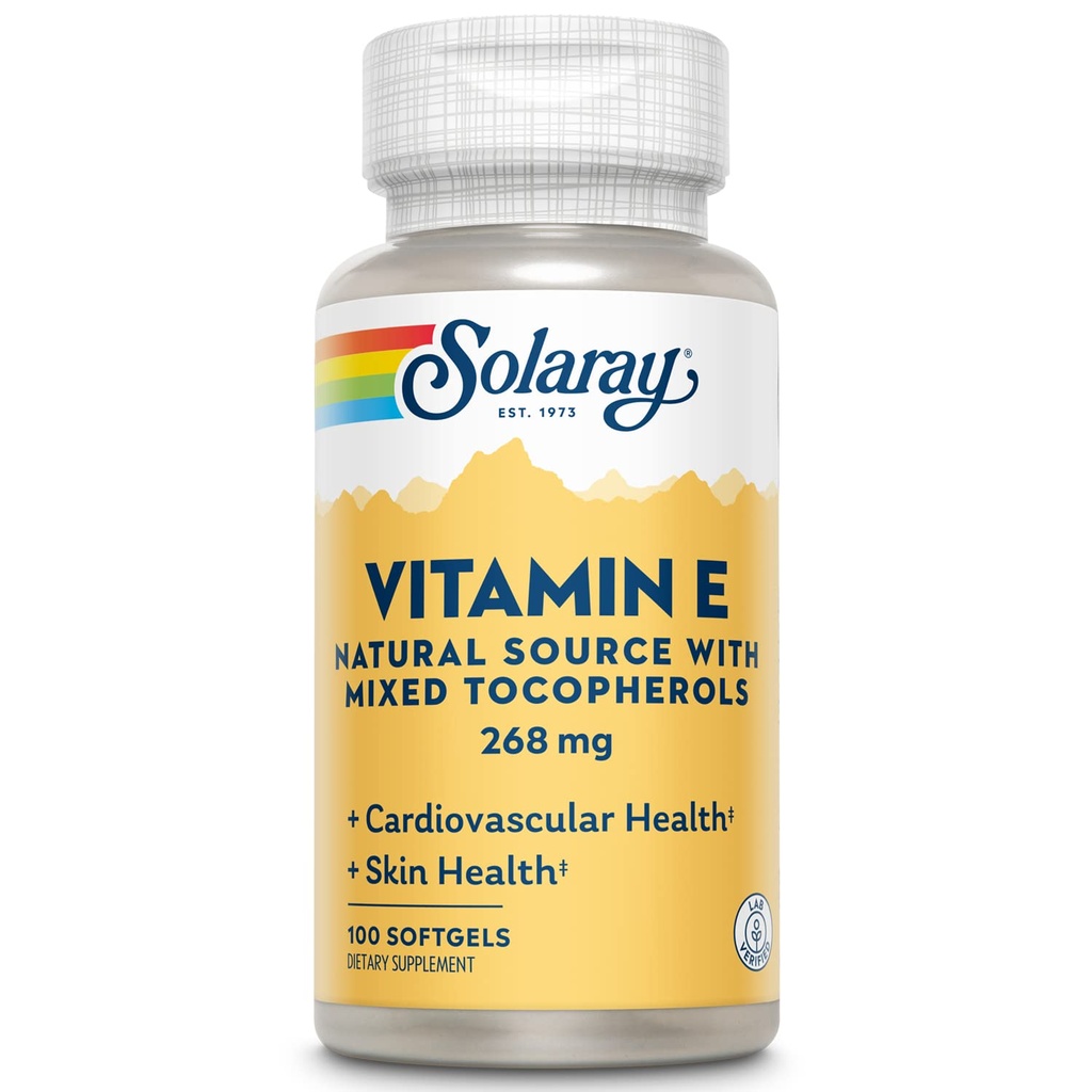 SOLARAY Vitamin E d-Alpha Tocopherol 268mg (400 IU) 