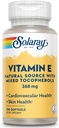 SOLARAY Vitamin E d-Alpha Tocopherol 268 mg (400 IU) | Heart & Skin Health, Antioksi Activity Support | 100ct