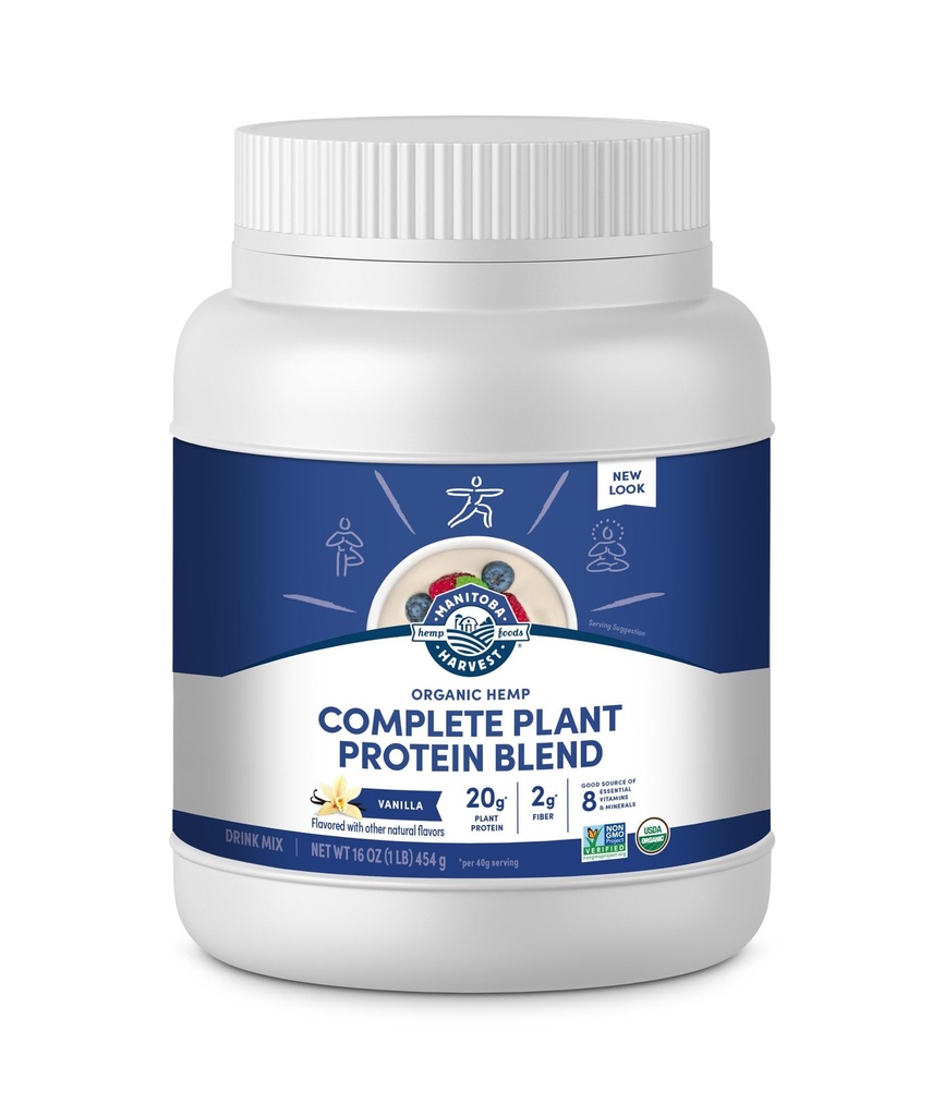 Manitoba Harvest Hemp Evet Organik Bitki Tabanlı Protein Toz, Vanilla, 16oz, 20g Complete Plant Protein (Hemp ve Pea), 4g of Fiber & 1.9g Omega 3 & 6 Per Service, Non-GMO, Vegan, Ambalaj Vary