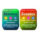 Zennies Caffeine Nootropic Pouches with Alpha GPC, L-Tyrosine & L-Theanine, Lion's Mane, Cordyceps, Reishi, Nicotine Free, No Sugar or Artificial Sweeteners Nootropic Energy Pouches, Multi Flavor 2PK