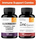Sandhu'nun Immune Support Combo | Elderberry & çinko Quercetin Capsules Sche | Destekler Immune Health