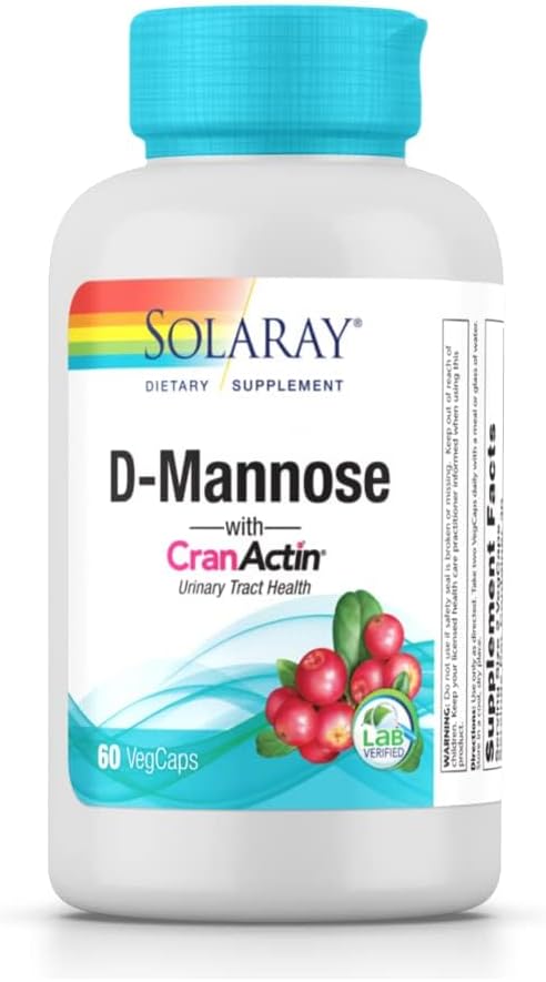 SOLARAY D- Mannose με CranActin, 60 κάψουλες χορτοφάγων