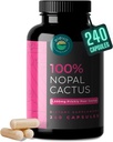 Nopal Cactus Capsules 1500 mg- Organik Sun-Dried Prickly Pear Cactus Meyve Toz & Siyah Pepper Türlü Abhidrasyonal Prickly Pear Super Supplement- Fiber, Vitaminler ve Mineraller 240 Capsules