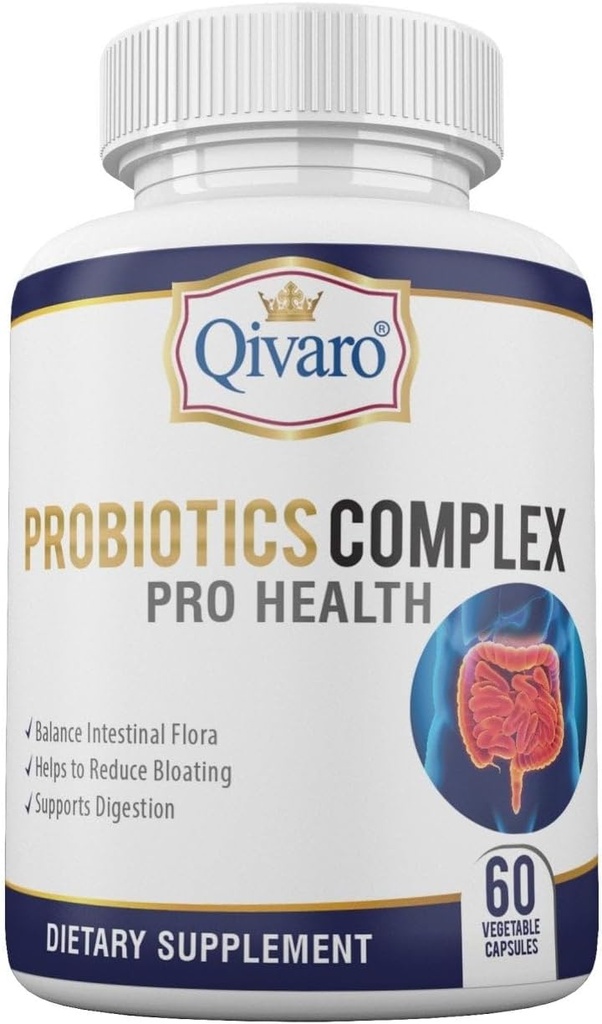 Probiyotik Kompleksi Pro Health - Digestive Balance ve Immune Support - Natural and Organic Supplement - Daily Probiyotik Destek - Vegan ve Non-GMO - ABD'de Yapılan 60 Capsule
