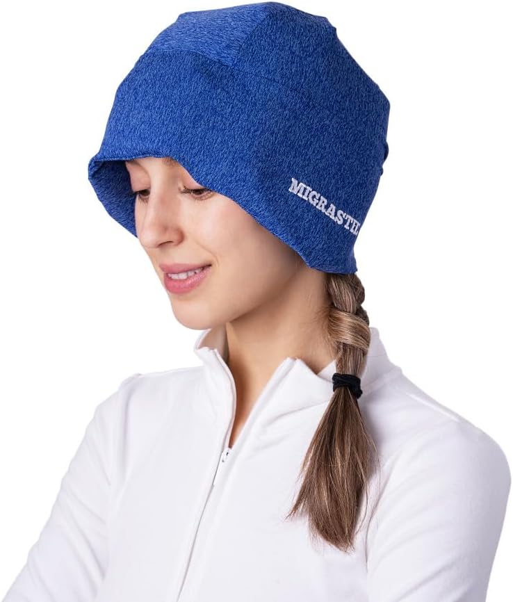 2-Pack Migrastil MigraFreeze Deluxe Headache & Migraine Hat. Soft, Esnek Soğutma Gel Erkekler ve Kadınlar için Cap. Blue Blue Blue Blue