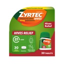 Zyrtec 24 Saat Hives Relief Tabletleri, 10 mg Cetirizine HCl Tabletleri Hives'i azaltmaya yardımcı olmak için 10 mg Cetirizine HCl Tabletleri Hives'i Azaltmak ve Urticaria için Antihistamin Tabletleri, 30 ct
