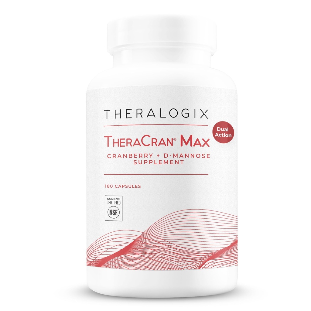 Theralogix TheraCran Max - Cranberry + D-Mannose συμπλήρωμα για τους άνδρες και τις γυναίκες - ούρα Φυλλαδική Υγεία Υποστήριξη - 90-Ημέρα προσφοράς - NSF Πιστοποιημένο - 180 κάψουλες