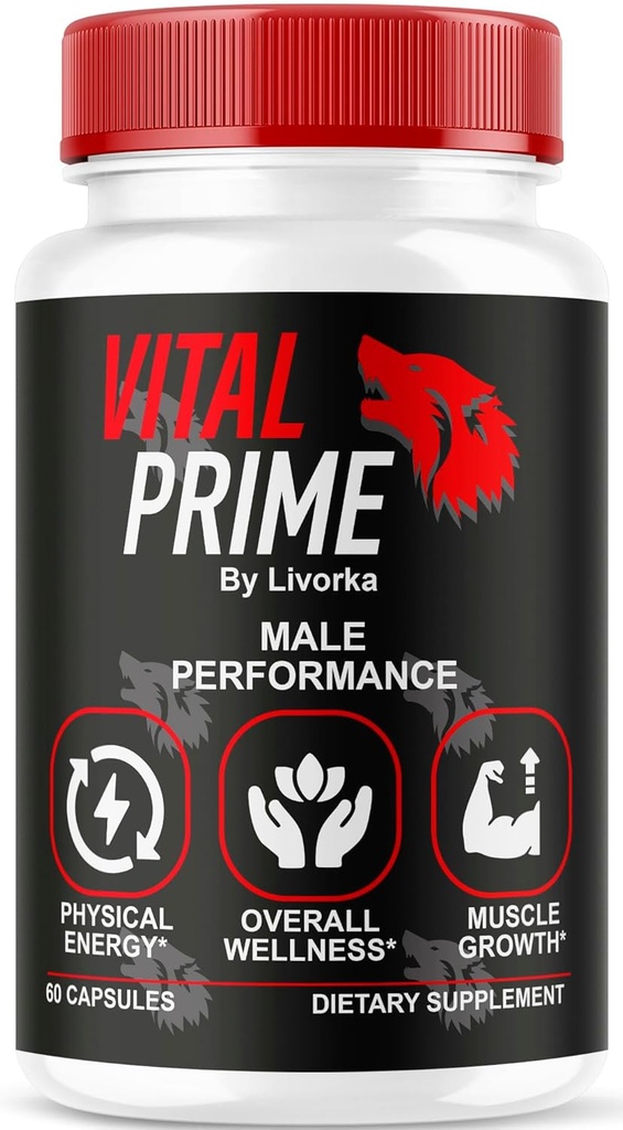 LIVORKA Vital Prime, Erkekler için Gelişmiş Formula Erkek Performansı, Tamam Destek Kapsülleri - 1 Ay Supply